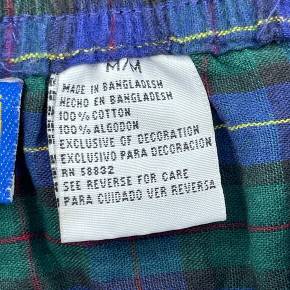 Vintage Pooh Disney Tigger Embroidered Plaid Flannel Sleep Shorts - Picture 7 of 11